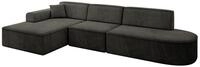 ECKSOFA Ottomane Links IREA-L2-v3 - 327x165x77 cm Schwarz