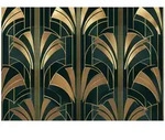 FOTOTAPETE Art Deco Gold Gr&uuml;n 400x280 cm