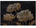 FOTOTAPETE Blumen Abstrakt Schwarz 300x210 cm