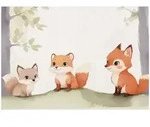 FOTOTAPETE Kinderzimmer Wald Fuchs 200x140