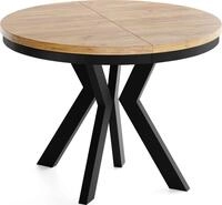 ESSTISCH Savio Neo rund ausziehbar verl&auml;ngerbar XXL, Eiche Braun 100-200/100/77 cm