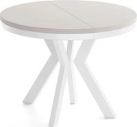 ESSTISCH Savio Wei&szlig; Neo rund ausziehbar verl&auml;ngerbar XXL, Kaschmir 100-200/100/77