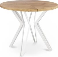 ESSTISCH Austin runder ausziehbarer, Craft Eiche 100-180/100/76 cm