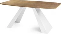 ESSTISCH Monte Wei&szlig; rechteckig ausziehbar, Lefkas Eiche 180-220/90/76 cm
