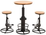 BARTISCH + BARHOCKER rund Beige 3er-Set