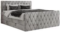 BOXSPRINGBETT MIREN KING DUO 200/200 Hellgrau Velvet - H4