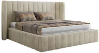 POLSTERBETT GOLETTA CLASSIC 140/200 - Beige Velvet - Pocket-Matratze