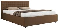 POLSTERBETT PAVO CLASSIC 140/200 - Braun Kunstleder - Multipocket-Matratze