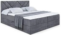 BOXBETT mit Matratze H3 und Lattenrost - BARWA - 200 x 200 Dunkelgrau