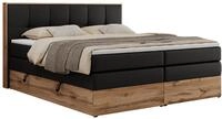 BOXSPRINGBETT ALBERO 1 KING 200/200 Schwarz Kunstleder - H3