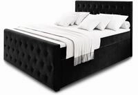 BOXBETT FONDI 160x200 cm mit Matratze und Topper - Schwarz