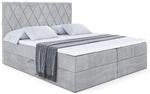 BOXBETT mit H4-Matratze und Lattenrost - LEPARO - 200x200 Hellgrau