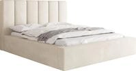 POLSTERBETT Amira mit Bettkasten, Creme Samt 200x200 cm
