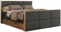 BOXSPRINGBETT ALBERO 2 KING DUO 200/200 Dunkelgrau Kunstleder - H3