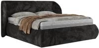 POLSTERBETT CAELA CLASSIC 180/200 - Dunkelgrau Pl&uuml;sch - ohne Matratze