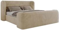 POLSTERBETT EMORA CLASSIC DUO 160/200 - Creme Pl&uuml;sch - Schaum-Matratze