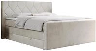 BOXSPRINGBETT KING EIGAR 200/200 Beige Velvet - H3