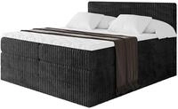 BOXSPRINGBETT mit Matratze H3|H4 und Lattenrost - TOLO KING 160x200 Cord - Schwarz