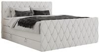 BOXSPRINGBETT MIREN KING DUO 200/200 Wei&szlig; Kunstleder - H3