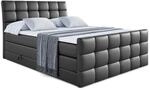 BOXSPRINGBETT BRUGO-Z KING - 120 x 200 - H3/H4 - Schwarz Hochglanz