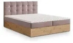 BOXBETT MOLVEN 180x200 cm mit Matratze und Topper - Rosa