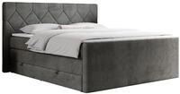 BOXSPRINGBETT KING EIGAR 120/200 Dunkelgrau Velvet - H3