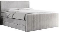 BOXSPRINGBETT KING DOREN 160/200 Hellgrau Velvet - H3