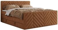 BOXSPRINGBETT PARIS KING DUO - 200/200 - Orange Struktur - H4