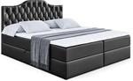 BOXBETT mit Matratze H3 und Lattenrost - VILA-1 - 160x200 cm Schwarz Hochglanz