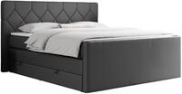 BOXSPRINGBETT KING EIGAR 200/200 Dunkelgrau Kunstleder - H4