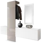 GARDEROBE Carlton Paneel in Sandgrau Hochglanz