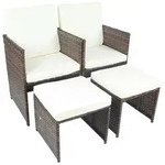 Gartensessel-Set Raloso 4-tlg. Braun