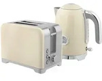 KOCHER-TOASTER-SET 2er Set Kunststoff Edelstahl Cremewei&szlig;
