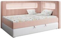 BOXSPRINGBETT JUNIOR GOLD 3 90/200 Rosa/Wei&szlig; - rechte Seite