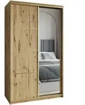SCHWEBET&Uuml;RENSCHRANK VARO 120/205/60 cm 2-t&uuml;rig mit Spiegel Eiche Artisan