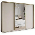 SCHWEBET&Uuml;RENSCHRANK TAVI 250/205/60 cm 3-t&uuml;rig mit Spiegel und Schubladen...