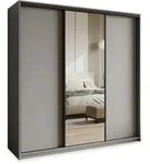 SCHWEBET&Uuml;RENSCHRANK TAVI 180/205/60 cm 3-t&uuml;rig mit Spiegel und Schubladen