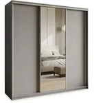 SCHWEBET&Uuml;RENSCHRANK TAVI 200/205/60 cm 3-t&uuml;rig mit Spiegel Graphitfarben