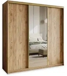 SCHWEBET&Uuml;RENSCHRANK TAVI 180/205/60 cm 3-t&uuml;rig mit Spiegel und Schubladen...