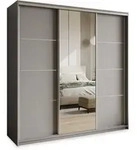 SCHWEBET&Uuml;RENSCHRANK VARO 180/205/60 cm 3-t&uuml;rig mit Spiegel und Schubladen
