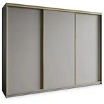 SCHWEBET&Uuml;RENSCHRANK NISSE 250/205/60 cm 3-t&uuml;rig mit Schubladen Graphitfarben