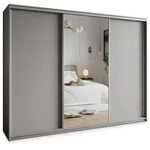 SCHWEBET&Uuml;RENSCHRANK TAVI 270/205/60 cm 3-t&uuml;rig mit Spiegel Graphitfarben