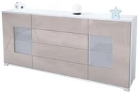 SIDEBOARD Gr&ouml;mitz Sandgrau Hochglanz