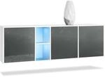 SIDEBOARD Cuba T&uuml;ren in Grau Hochglanz