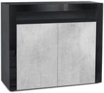 KOMMODE Valencia Beton Oxid Optik/ Schwarz Hochglanz