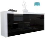 SIDEBOARD La Paz Schwarz Hochglanz / Wei&szlig; Hochglanz