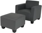 SESSEL MIT OTTOMANE Grau