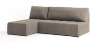 ECKSOFA DOMIRA Beige Pl&uuml;sch-Stoff mit Schlaffunktion