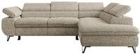 ECKSOFA PABLO L Beige Struktur - Rechts Seite mit Visco Topper