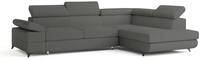 ECKSOFA FAVIEN R-S Grau Boucle-Stoff mit Schlaffunktion